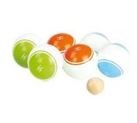 Vilac – Jeu de pétanque vintage en bois, 6 boules colorées – Dès 5 ans