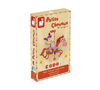 Janod - Jeu de Petits Chevaux Carrousel - Jeu de Société Traditionnel - Figurines en Bois - Dès 4 Ans, J02744, Beige