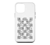 Jeu de pièces de Joueur d'échecs avec Motif Damier Coque pour iPhone 12 Mini
