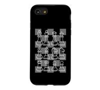 Jeu de pièces de Joueur d'échecs avec Motif Damier Coque pour iPhone SE (2020) / 7/8