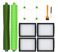 Jeu De Pièces De Rechange pour iRobot Roomba i7, Accessoires De Rechange pour Roomba j7 j7+ i3 i3+ i4 i4+ i6 i6+ i8 i8+ E5 E6 E7, Avec 1 Jeu De Brosses En Caoutchouc, 4 Filtres, 4 Brosses Latérales