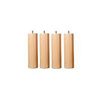 Jeu de pieds de lit cylindriques en bois Hauteur 15 cm (lot de 4) Bois G