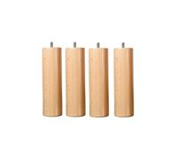 Jeu de pieds de lit cylindriques en bois Hauteur 25 cm (lot de 4)