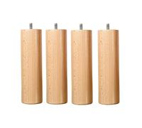 Jeu de pieds de lit cylindriques en bois Hauteur 30 cm (lot de 4) Bois G
