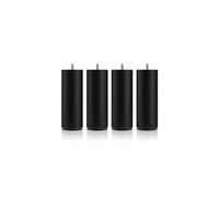 Jeu de pieds de lit cylindriques en métal Noirs Hauteur 16 cm (lot de 4)