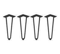 Jeu de pieds Hairpin de 2 barres par table, H 400 mm, Peint en noir Peint en noir G