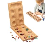 Jeu de Pierre Africain - Planche de en Bois Pliant avec Morceaux de Goutte de Pluie colorés | Ensemble de Jouets Portable | Jeu de stratégie pour Les Adultes en Famille de v