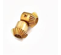 Jeu de pignons à 15 dents, module 0.8, 2 pièces, engrenages coniques en acier et en cuivre for transmission mécanique et utilisation automobile(Bore 4mm Copper)