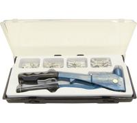 Jeu de pince à riveter - MEISTER - CP195270 - Inclus 100 rivets en aluminium - Boîte plastique avec couvercle transparent