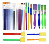 Jeu De Pinceaux De Peinture Colorés D'artiste, Jeu De Démarreur De Pinceaux Pour Aquarelle, Outil De Dessin De Pinceaux Pour Enfants 30 Pièces