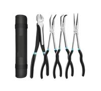 Jeu de pinces à bec effilé extra longues de 11 pouces, kit d'outils de mécanicien de qualité supérieure en acier CRV, kit de pinces diagonas à bec coudé à 90° et 45° Pour Cosses en Cuivre