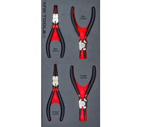Jeu de pinces à circlips 4 pièces module en mousse pour servante d'atelier MW Tools MWPL4CI