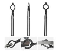 Jeu de pinces à forger, V-Bit, Wolf, pince ZV 3 pcs. en acier au carbone - 461 x 68 x 18 mm / 458 x 38 x 19 mm / 463 x 78 x 52,3 mm - Pince à forger à manche prolongé.