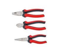 Jeu de pinces - BGS TECHNIC - 3 pcs - Rouge - Avec protection électrique - Utilisations diverses et variées