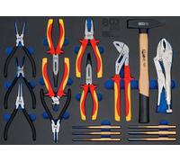 Jeu de pinces, chasse-goupilles, marteau 17 pcs. 3/3 tiroir