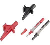 Jeu de pinces crocodiles VOLTCRAFT MSS-103 femelle 4 mm CAT III 1000 V, CAT IV 600 V noir, rouge 1 set