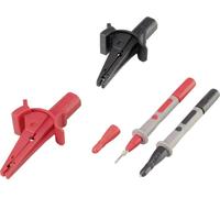 Jeu de pinces crocodiles VOLTCRAFT MSS-103 femelle 4 mm CAT III 1000 V, CAT IV 600 V noir, rouge 1 set