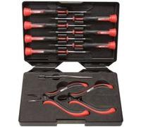 KS TOOLS 500.7180 Coffret de pinces et tournevis électroniques, 1,4 à 3 mm - 10 pcs Noir