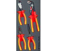 Jeu de pinces isolées 4 pièces module en mousse pour servante d'atelier MW Tools MWEPL4