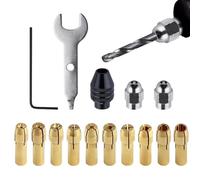 Jeu De Pinces Pour Mandrin De Perceuse - Pièces De Rechange Sans Clé 0.5-3.2 mm,Kit de 15 Pièces Porte-en Métal,Pour Fraisage, Gravure, Travail Des Métaux, Tournage, Atelier Industriel, Amateur Et