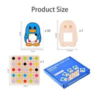 Jeu De Pingouin En Bois Pour Les Parents Et Les Bébés, Jeu Éducatif De Couleurs Assorties, Puzzle Pour L'éducation Précoce, Jeu D'imagination Spatiale