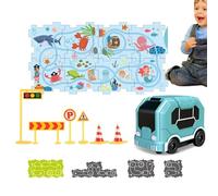 Jeu de piste de puzzle, Puzzle avec piste de voiture pour enfants, Ensemble de voiture de course puzzle, Puzzle Puzzle Puzzle pour garçons et filles de 3 à 6 ans à la maison, à la maternelle