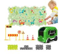 Jeu de piste de puzzle, Puzzle avec piste de voiture pour - Puzzles éducatifs - Nouveauté puzzle créatif interactif avec des pistes de voiture pour l'anniversaire des garçons de 3 à 6 ans