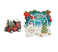 Jeu De Piste De Voiture Puzzle pour | Jouet Véhicule de Noël,Ensemble de Train de Course Puzzle | pour Garçons Et Filles Noël Anniversaire Activité Familiale Jardin D'