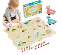 Jeu De Piste Puzzle pour Voitures Jouet - Jouets STEM | Circuit Course Puzzle Dinosaurs,pour Maternelle Maternelle Maison Salle De Playroom Anniversaire Noël