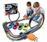 Jeu de pistes de course de voitures à rainure, pistes de course pour enfants de 4 à 8 ans, voiture télécommandée pour enfants de 1 à 3 ans, piste de course de voiture de jouet pour garçons et filles
