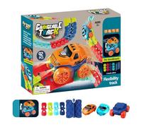 Jeu de Pistes de Course pour : Piste de Course Flexible avec lumières LED, Pistes de Voiture pour Jeux d'assemblage, Jeu de Pistes de Course Flexibles, Jouet électrique