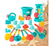 Jeu de plage - Ensemble de jouets de sable - 23 pièces - Seau à sable - Pelle - En forme de sablier - Camion - Pour et tout-petits - Jouet aquatique - Multicolore - En plastique - Cadeau pour