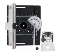 Jeu de plaques de pour table de routeur avec, Black | Vue claire de la zone du routeur, guidage de travail réglable, matériel inclus pour planifier une conversion de