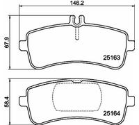Jeu de plaquettes de frein à disque HELLA PAGID pour MERCEDES AMG GT