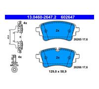 Jeu de plaquettes de frein ATE 13.0460-2647.2, arrière