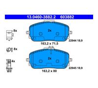 Jeu de plaquettes de frein ATE 13.0460-3882.2, avant