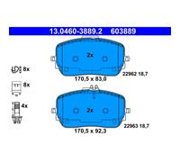 Jeu de plaquettes de frein ATE 13.0460-3889.2, avant