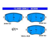 Jeu de plaquettes de frein ATE 13.0460-3890.2, avant