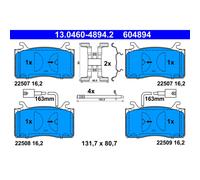 Jeu de plaquettes de frein ATE 13.0460-4894.2, avant