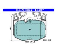 Jeu de plaquettes de frein ATE 13.0470-4897.2, avant, Céramique