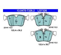 1x Kit de plaquettes de frein, frein à disque ATE 13.0470-7326.2