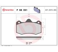 Brembo P68051 Plaquettes de Frein Avant