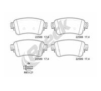 Jeu de plaquettes de frein BRECK 22588 00 703 00, arrière