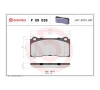 Jeu de plaquettes de frein BREMBO P 09 028, avant