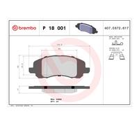 Jeu de plaquettes de frein BREMBO P 18 001, avant