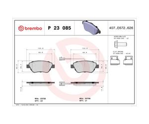 Jeu de plaquettes de frein BREMBO P 23 085, avant