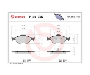 Jeu de plaquettes de frein BREMBO P 24 055, avant