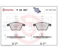 Jeu de plaquettes de frein BREMBO P 24 057 pour MAZDA 3 (BK) 2 2003-2006
