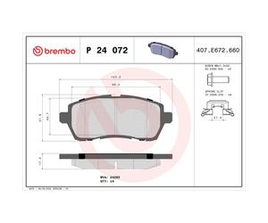 Jeu de plaquettes de frein BREMBO P 24 072, avant