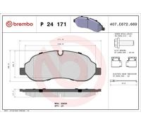 Jeu de plaquettes de frein BREMBO P 24 171 pour TRANSIT V363 Fourgon 2 2016-2024